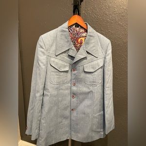 Vintage Men’s light blue lined Leisure Suit